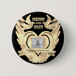 Badge Rond 5 Cm Ajouter un mémorial personnalisé photo