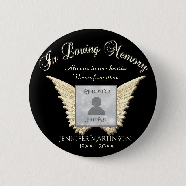 Badge Rond 5 Cm Ajouter un mémorial personnalisé photo (Devant)