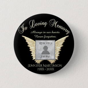 Badge Rond 5 Cm Ajouter un mémorial personnalisé photo