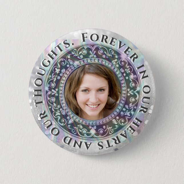 Badge Rond 5 Cm Ajouter un mémorial photo (Devant)