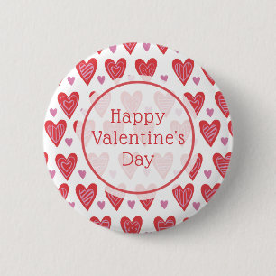 Badge Rond 5 Cm Ajouter votre texte  Valentine Chic Motif