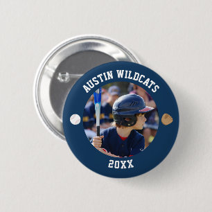Badge Rond 5 Cm Ajoutez votre photo - Équipe de baseball