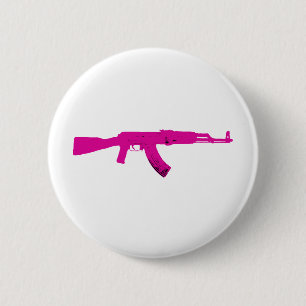 Badge Rond 5 Cm AK-47 rose