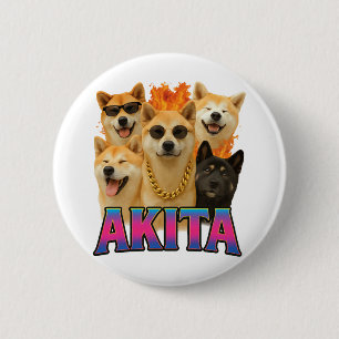 Badge Rond 5 Cm Akita 