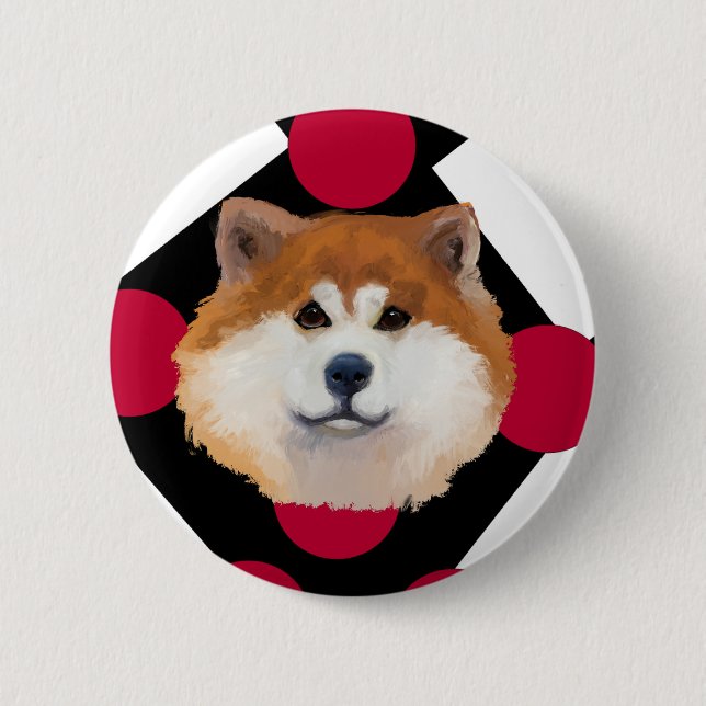 Badge Rond 5 Cm Akitas (Devant)