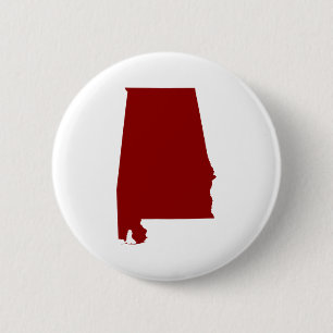 Badge Rond 5 Cm Alabama de forme rouge foncé
