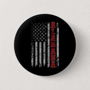 Badge Rond 5 Cm Alabama - Drapeau Vintage américain