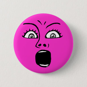 Badge Rond 5 Cm ALARMÉ ! -Rose