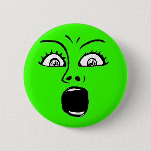 Badge Rond 5 Cm ALARMÉ ! -Vert