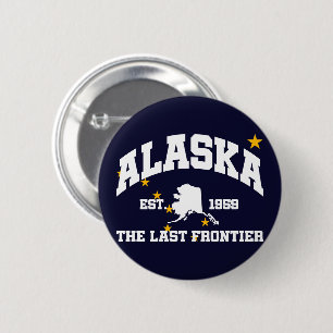 Badge Rond 5 Cm Alaska, La Dernière Frontière