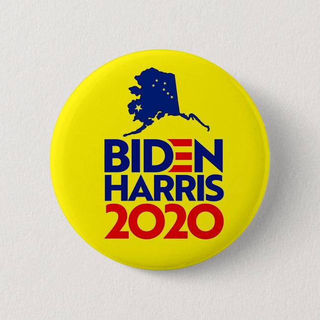 Badge Rond 5 Cm Alaska pour Biden Harris 2020 (Devant)