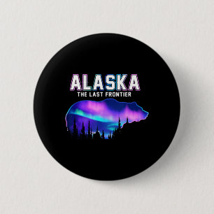 Badge Rond 5 Cm Alaska The Last Frontier Depuis 1959 Aurores Boréa