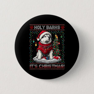 Badge Rond 5 Cm Alaskan Malamute Décorations d'arbre de Noël Chien