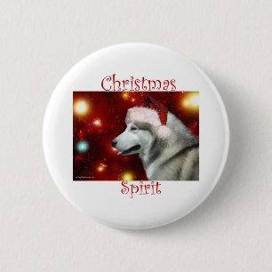 Badge Rond 5 Cm Alaskan Malamute Spirit