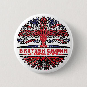 Badge Rond 5 Cm Albanian Albania Uk United Kingdom