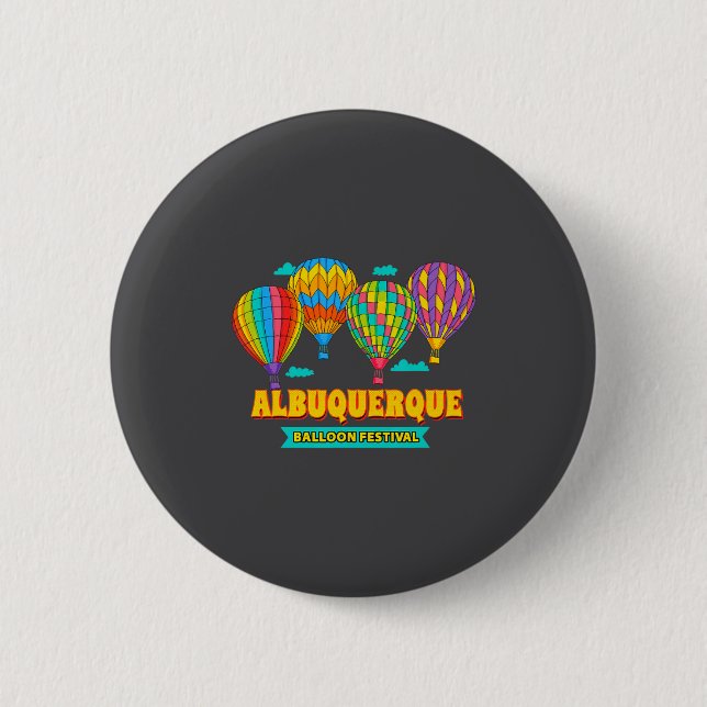Badge Rond 5 Cm Albuquerque Balloon Festival New Mexico Fiesta  (Devant)