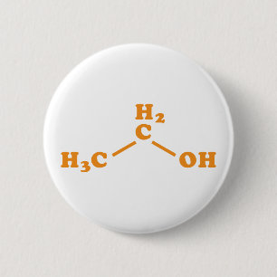 Badge Rond 5 Cm Alcool Éthanol Formule chimique moléculaire