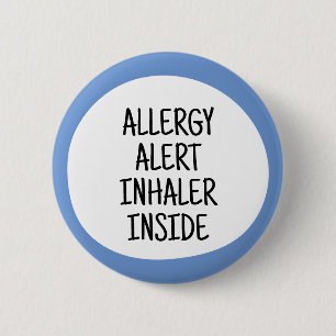 Badge Rond 5 Cm Alergie - Inhalateur à l'intérieur