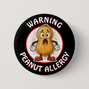 Badge Rond 5 Cm Alerte aux arachides