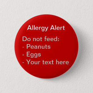 Badge Rond 5 Cm Alerte d'allergie