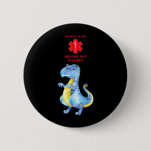 Badge Rond 5 Cm Alerte Médicale Conscience Grave Allergie aux Noix