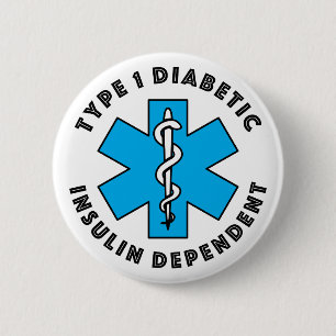 Badge Rond 5 Cm Alerte Médicale T1d [Cyan]