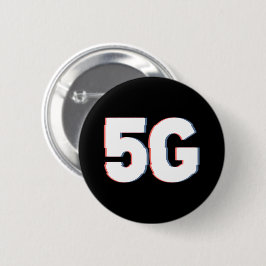 Badge Rond 5 Cm Alerte sur la réalité dérangée pour 5G Danger
