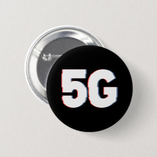 Badge Rond 5 Cm Alerte sur la réalité dérangée pour 5G Danger
