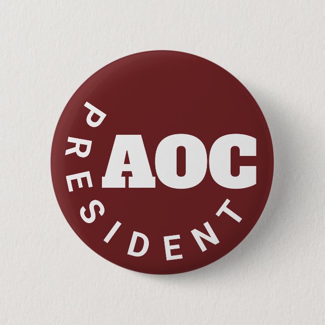Badge Rond 5 Cm Alexandria Ocasio-Cortez Présidente (Devant)