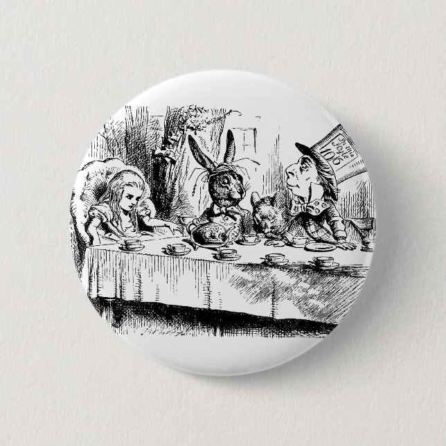 Badge Rond 5 Cm Alice au thé fou (Devant)