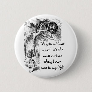 Badge Rond 5 Cm Alice et le chat de Cheshire