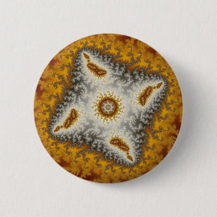 Badge Rond 5 Cm Alien - Bouton fractal