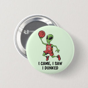 Badge Rond 5 Cm Alien de basket