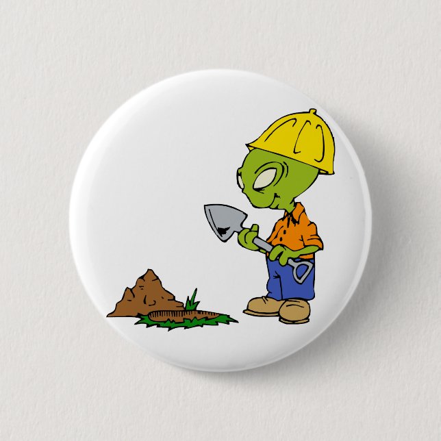 Badge Rond 5 Cm Alien de bêcheur de fossé (Devant)