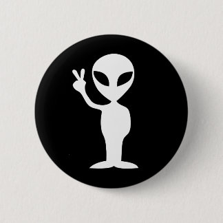Badge Rond 5 Cm Alien de paix