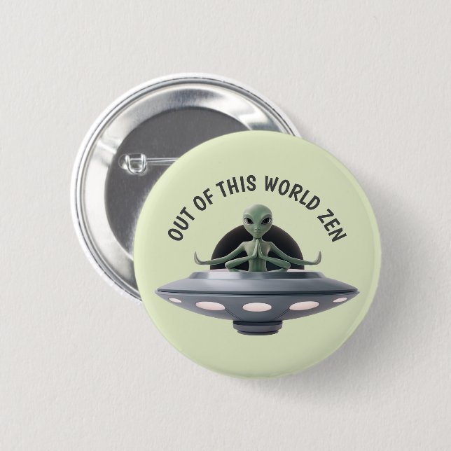 Badge Rond 5 Cm Alien de yoga (Devant & derrière)