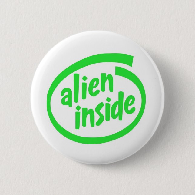 Badge Rond 5 Cm Alien drôle (Devant)