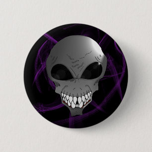 Badge Rond 5 Cm Alien gris