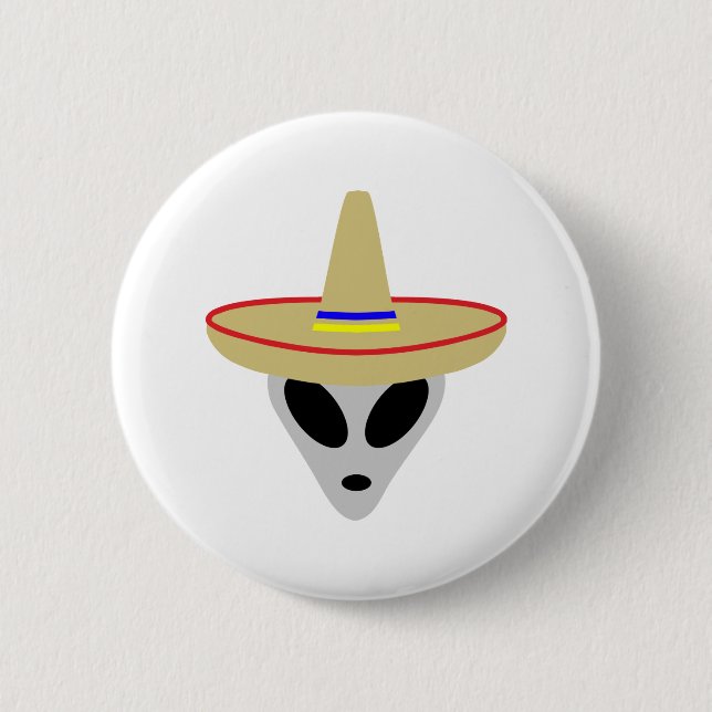 Badge Rond 5 Cm alien mexicain sombrero (Devant)