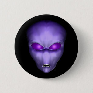 Badge Rond 5 Cm Alien pourpre