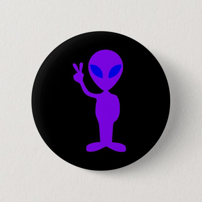 Badge Rond 5 Cm Alien pourpre (Devant)