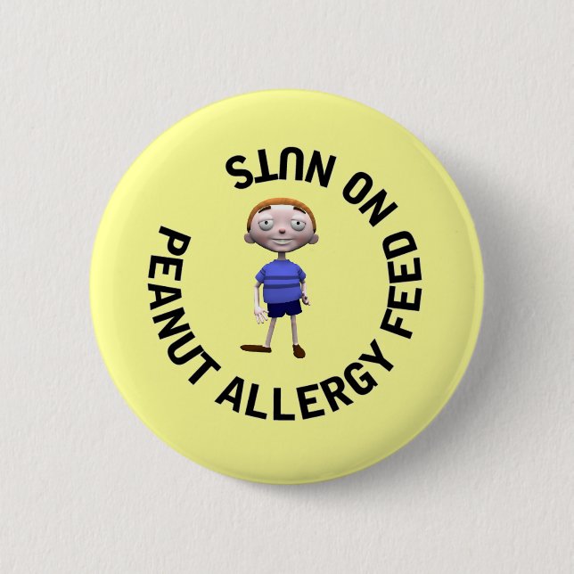 Badge Rond 5 Cm Alimentation d'allergie d'arachide aucuns écrous (Devant)