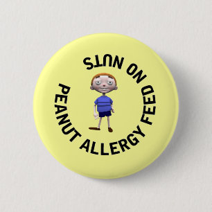 Badge Rond 5 Cm Alimentation d'allergie d'arachide aucuns écrous