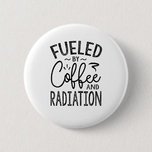 Badge Rond 5 Cm Alimenté Par Café Et Rayonnement