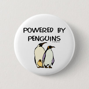 Badge Rond 5 Cm Alimenté Par Des Pingouins