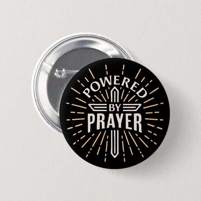 Badge Rond 5 Cm Alimenté par la prière (Devant & derrière)