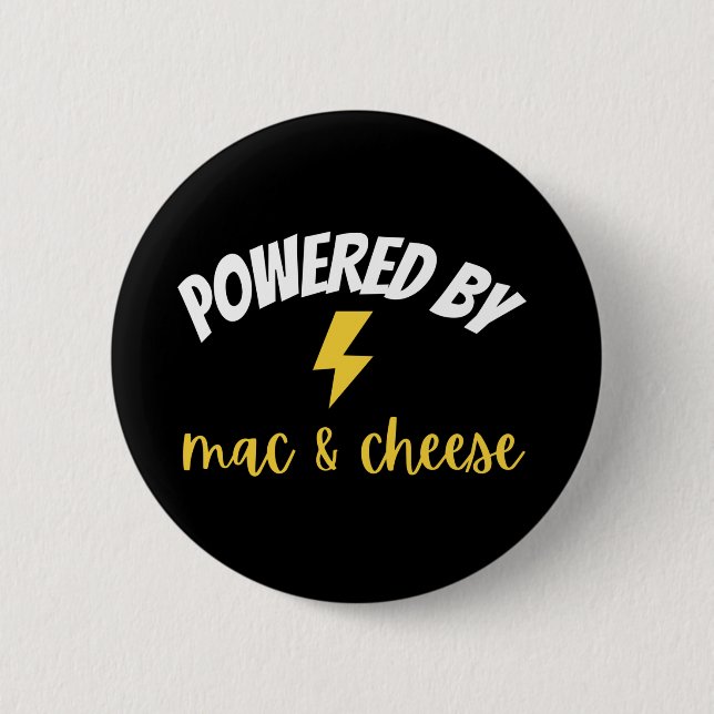 Badge Rond 5 Cm Alimenté par Mac et fromage (Devant)