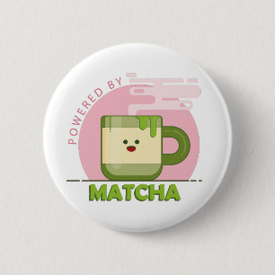 Badge Rond 5 Cm Alimenté par un insigne de Matcha