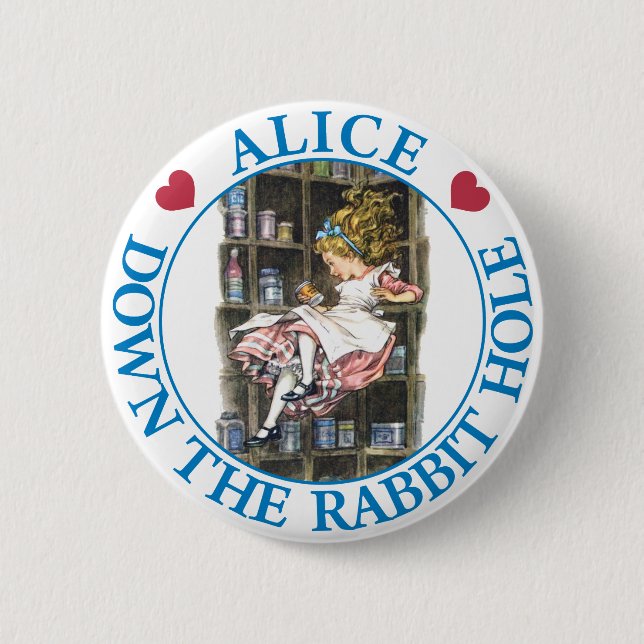 BADGE ROND 5 CM ALIQUEZ LE TROU DE RABBBIT (Devant)