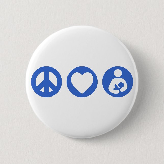 Badge Rond 5 Cm Allaiter d'amour de paix (Devant)